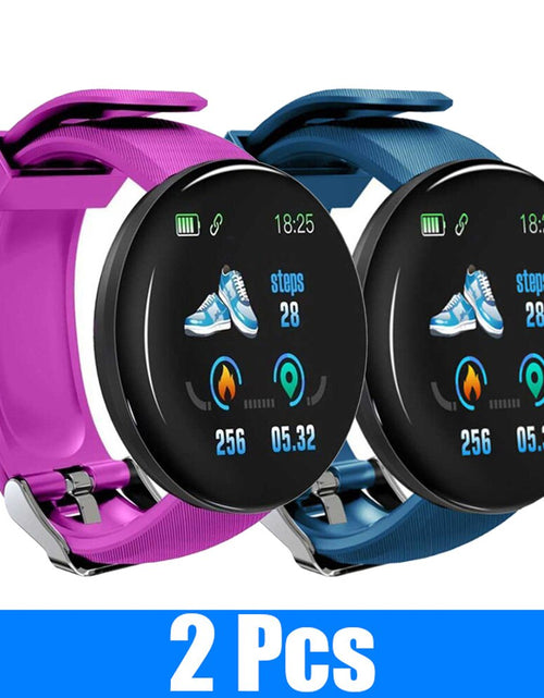 Load image into Gallery viewer, 2Pcs D18 Smart Watch Men and women digital Watch Bluetooth Sports fitness tracker pedometer D18S smart watch for Android iOS
