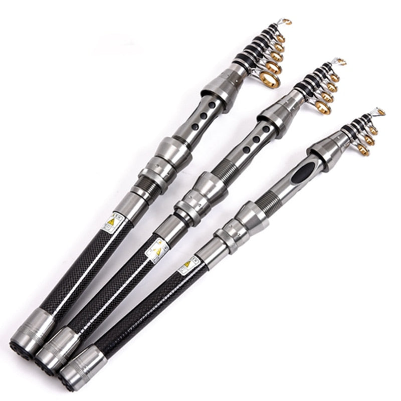 1.5M 1.8M 2.1M 2.4M Telescopic Fishing Rod High Carbon Fiber spinning