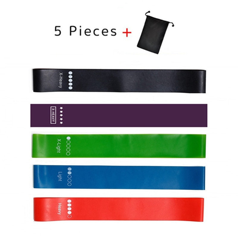 5Pcs/Set Yoga Resistance Rubber Bands Expander Belt Bodybuilding Fitness Equipment Pilates Sport Training Workout Elastic Bands