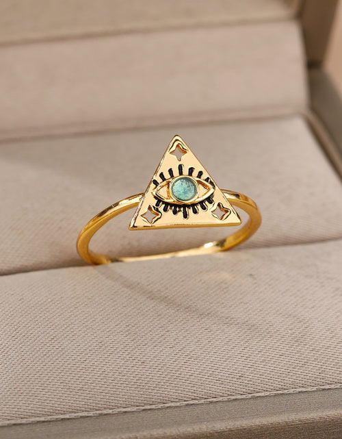 Load image into Gallery viewer, Lucky Turkish Evil Eye Rings For Women Opening Adjustable Stainless Steel Ring 2023 Trend Luxury Wedding Couple Jewelry Gift
