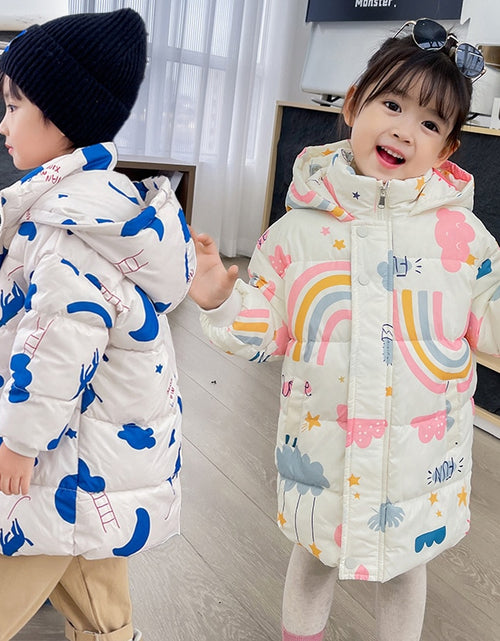 Load image into Gallery viewer, 2022 New Girls Boys Down Jacket Winter Coats Children Clothes Hooded Windbreaker Coat For Kids 2-7 Years Cotton Warm Outerwear
