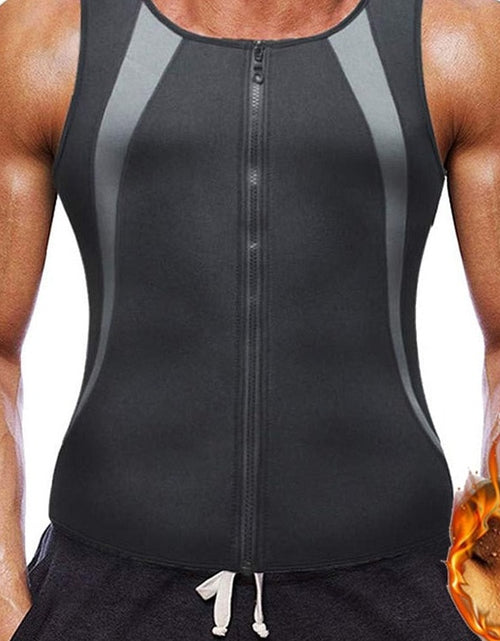 Load image into Gallery viewer, Men Body Shaper Fitness Neoprene Sauna Vest Waist Trainer Double Belt Sweat Shirt Corset Top Abdomen Slimming Shapewear Fat
