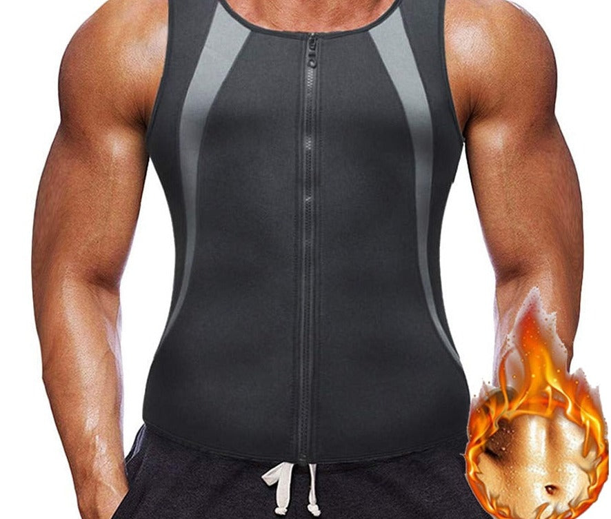 Men Body Shaper Fitness Neoprene Sauna Vest Waist Trainer Double Belt Sweat Shirt Corset Top Abdomen Slimming Shapewear Fat