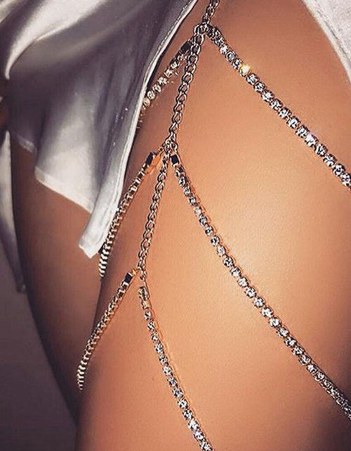 Load image into Gallery viewer, Multi-layer Metal Thigh Chain Sexy Imitation Pearl Leg Chain for Women Bohemian Style Body Chain Personality Leg Jewelry
