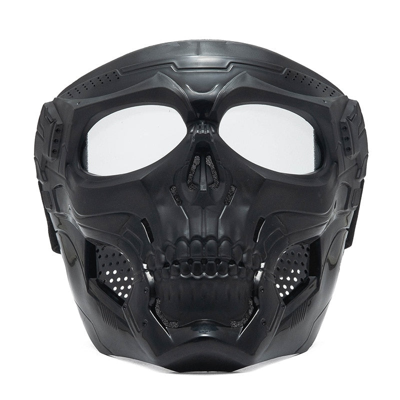 Cool Skull Motorcycle Face Mask with Goggles Modular Goggles Mask Open Face Motorcycle Helmet Moto Casco Cycling Headgear