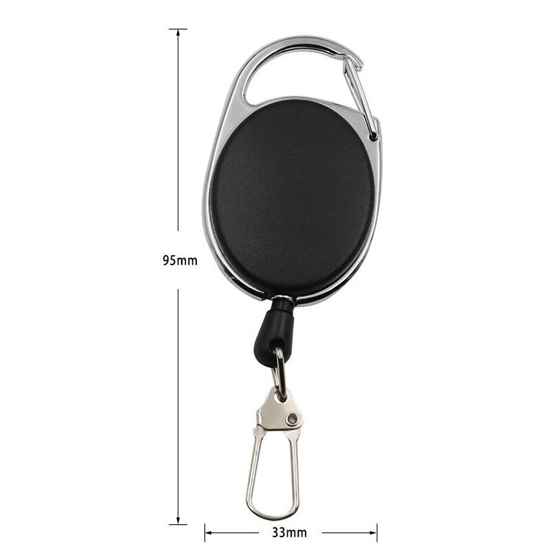 1-4pcs Retractable Key Chain Reel Badge Holder with Quick Release Spring Clip