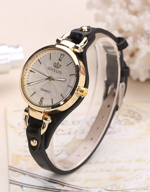 Load image into Gallery viewer, Women Casual Watches Round Dial Rivet PU Leather Strap Wristwatch Ladies Analog Quartz Watch Gifts Accessories
