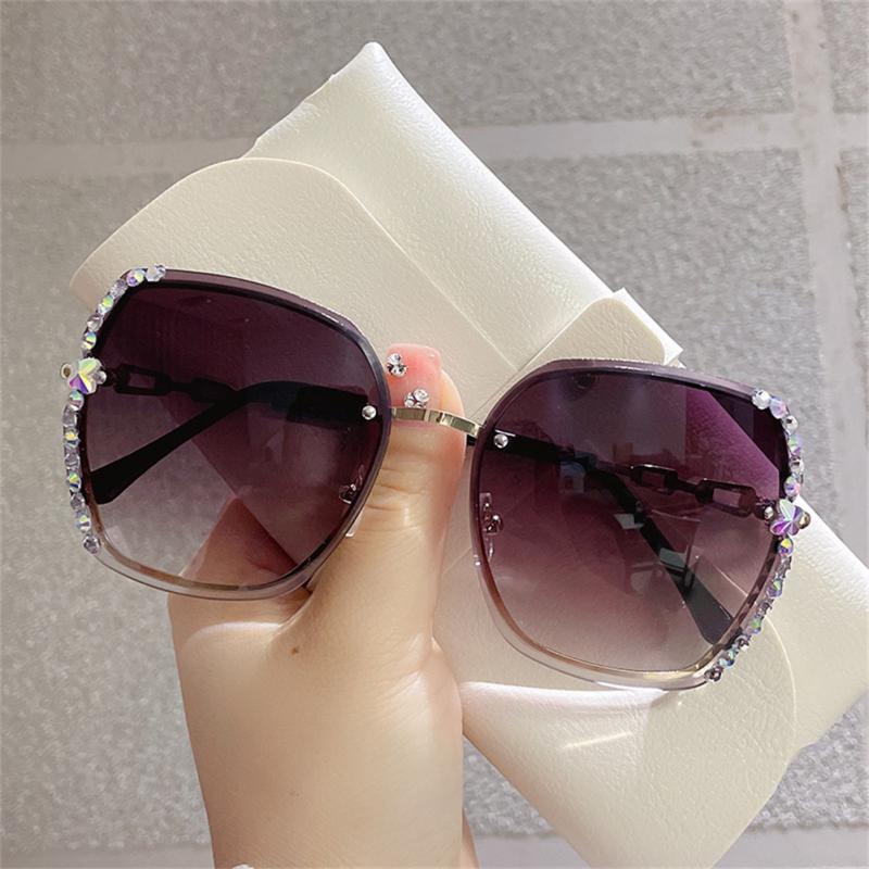 2022 New Fashion UV400 Sunglasses Women High Quality Rhinestones Big Frame Sun Glasses Outdoor Sport Cycling Glasses Shades