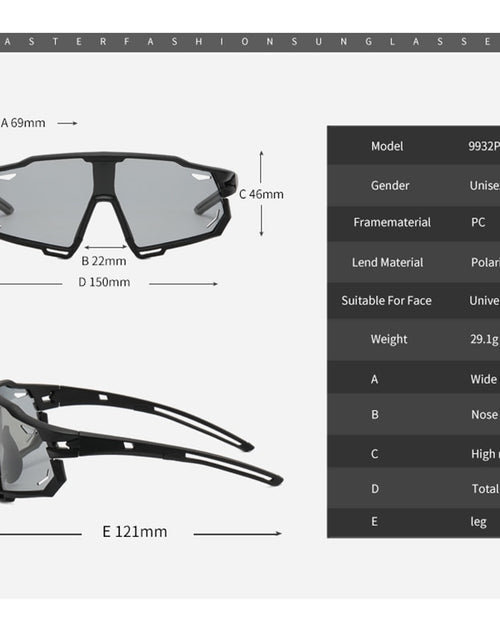 Load image into Gallery viewer, Photochromic Sports Glasses Men&#39;s and Women&#39;s Polarized Bike Eyewear Mountain MTB Cycling UV400 Sunglasses Bicycle Road Goggles
