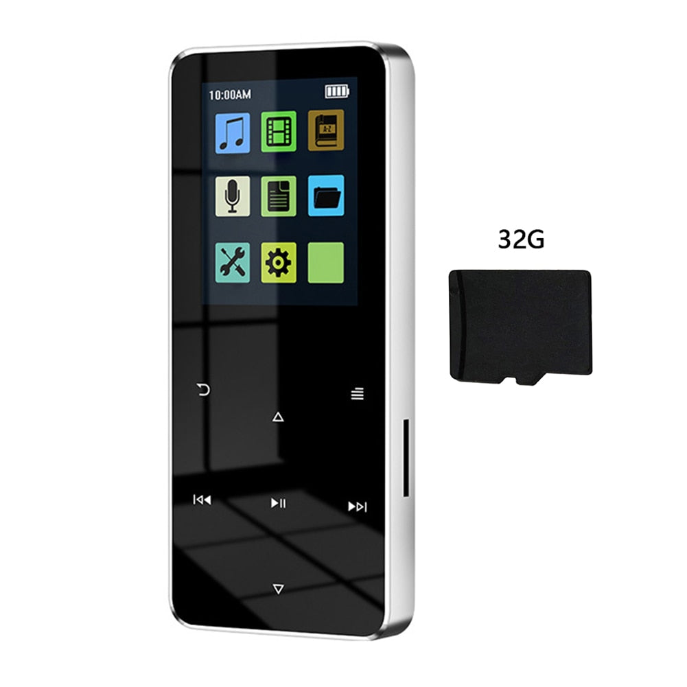 MP4 Player With Bluetooth Built-in Speaker Touch Key FM Radio Video Play E-book HIFI Metal 2.0 Inch Touch MP3 MP4 Music Player