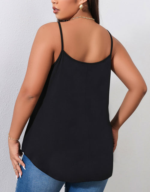 Load image into Gallery viewer, Black Plus Size Camis for Woman Camisole Large Big Size Tank Top Female Sleeeless Blouses V Neck Solid Casual Tee Clothing
