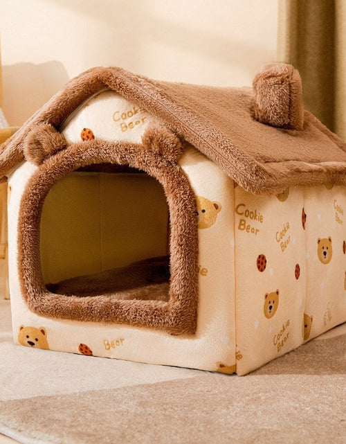 Load image into Gallery viewer, Soft Cat Bed Deep Sleep House Dog Cat Winter House Removable Cushion Enclosed Pet Tent For Kittens Puppy Cama Gato Supplies
