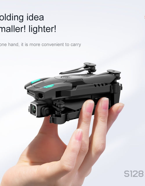 Load image into Gallery viewer, Mini Drone S128 avec caméra HD double 4K, triple face, pour éviter les obstacles, pression de l&#39;air, hauteur fixe, jouet profess
