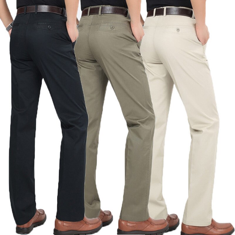 Men  Trouser Thin Middle-Aged And Elderly Casual Men Trousers High-Waist Straight-Leg Man Trousers Father