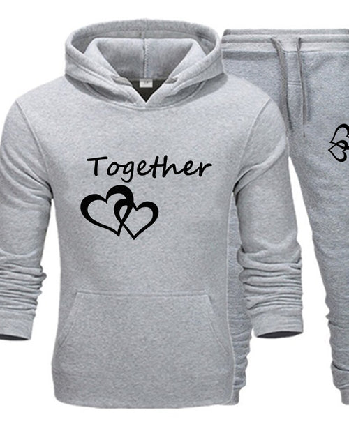 Load image into Gallery viewer, 2022 Fashion Couple Sportwear Set Together and Forever Printed Hooded Suits 2PCS Set Hoodie and Pants S-4XL
