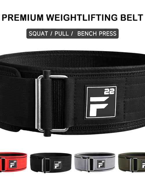 Load image into Gallery viewer, Quick Locking Weightlifting Belt Adjustable Nylon Gym Workout Belts for Men and Women Deadlifting Squatting Lifting Back Support
