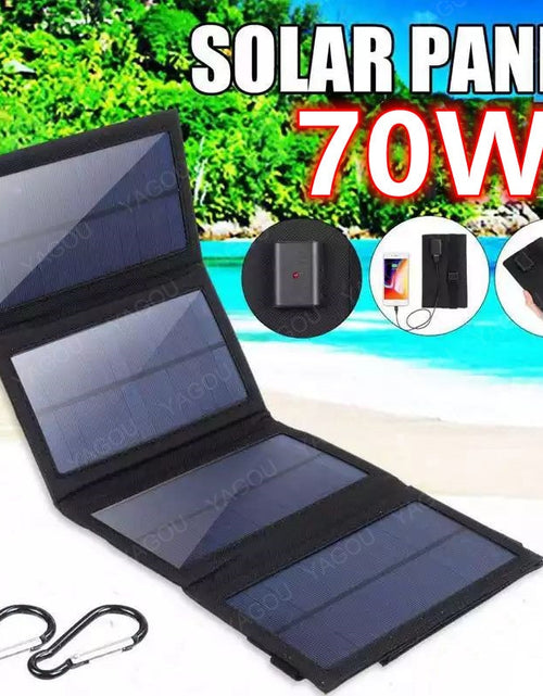 Load image into Gallery viewer, 70W Outdoor Foldable Solar Panels Cell 5V USB Portable Solar Smartphone Battery Charger for Tourism Camping Hiking 20W 30W 10W
