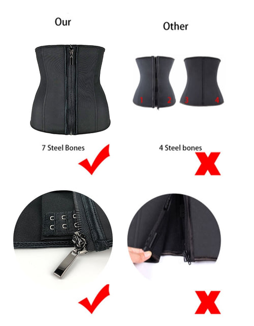 Load image into Gallery viewer, Women Latex Waist Trainer Body Shaper Corsets with Zipper Cincher Corset Top Slimming Belt Black Shapers Shapewear Plus Size
