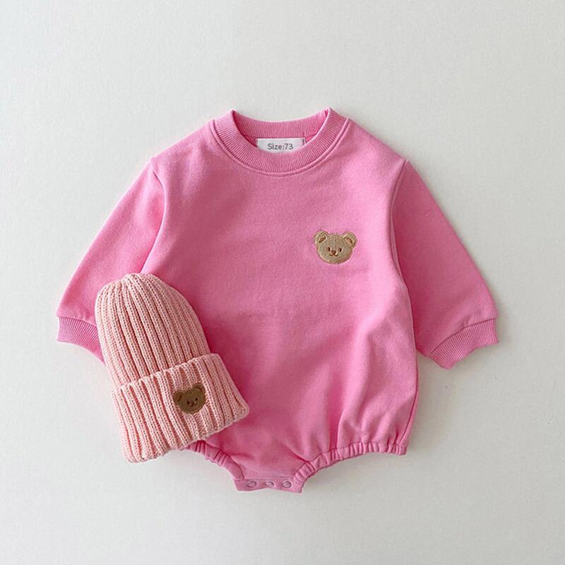 Korea Baby Sweatshirt Romper Boy Spring Fall Soft Long Sleeve Cotton Bear Infant Bodysuit Girls Jumpsuits Hoodies Tops Outwear