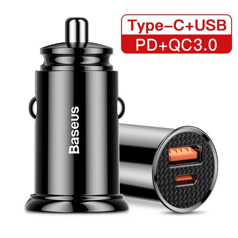 30W USB Car Charger Quick Charge 4.0 3.0 FCP SCP USB PD For Xiaomi iPhone 12 13 14 Pro Fast Charging Car Phone Charger