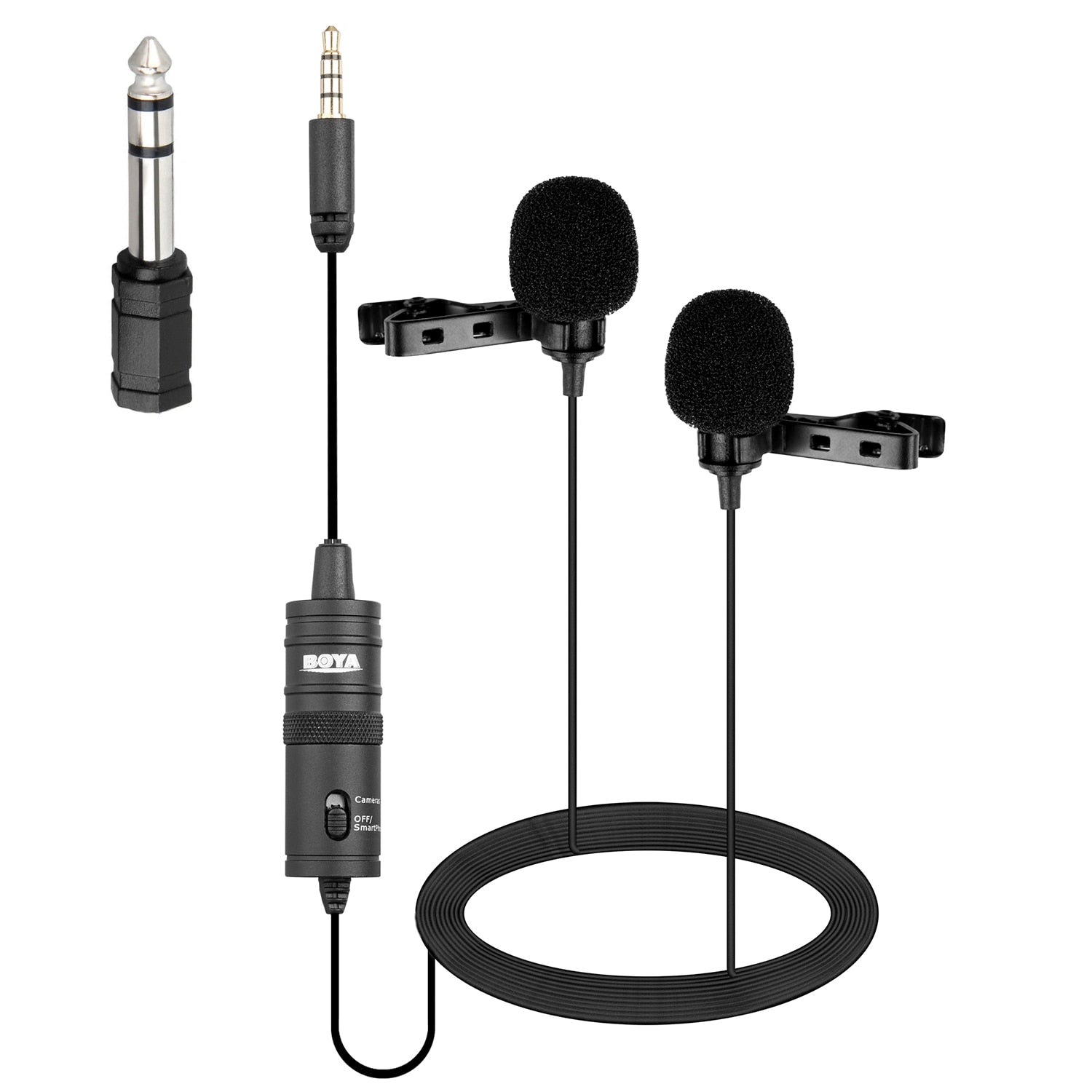 BY-M1 Condenser Lavalier Lapel Clip-on Microphone 3.5mm TRRS 6M Mic For PC iphone DSLR Camera YouTube Recording Streaming