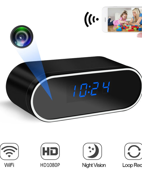 Load image into Gallery viewer, Mini Camera Clock HD WIFI Control Secret IR Night Vision View Alarm DVR Camcorder Recorder Home Surveillance Security Camera
