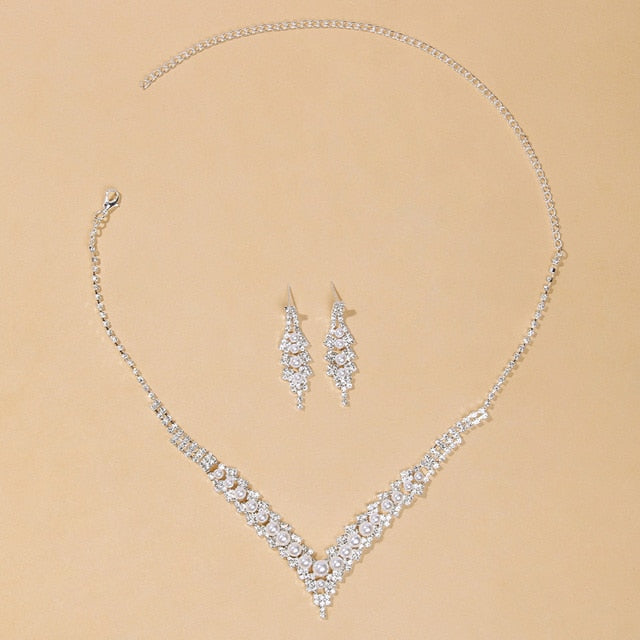 Necklace Earrings Set Aesthetic Women Bridal Accessories Statement African Piercing Wedding Jewelry Decoration