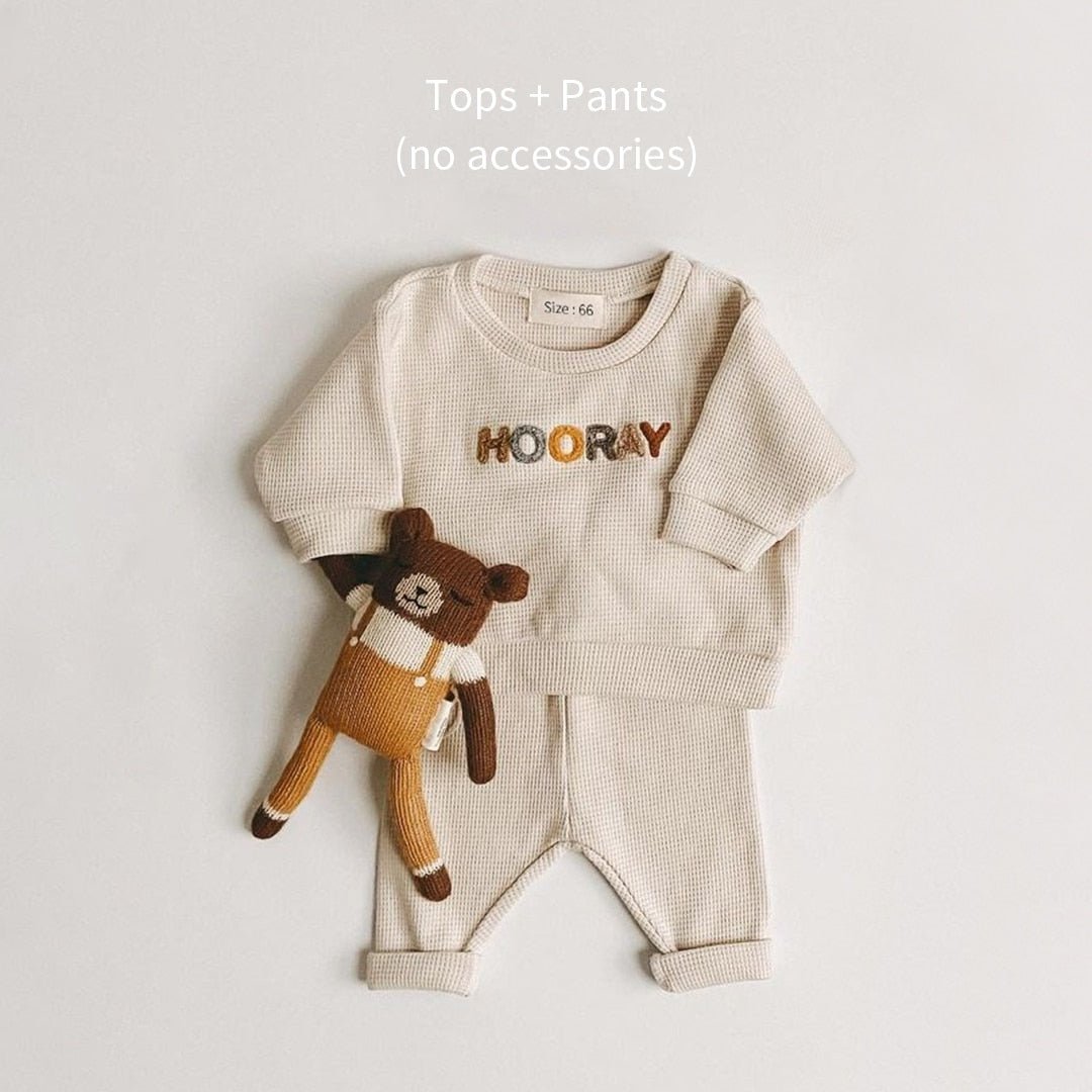 Baby Clothes Set 2023 Spring Toddler Baby Boy Girl Casual Tops + Loose Trousers 2pcs Newborn Baby Boy Clothing Outfits