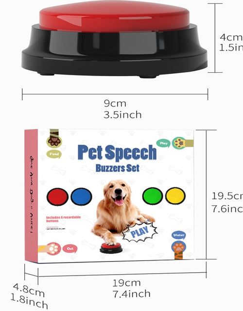 Load image into Gallery viewer, Pet Training Buttons 4pcs/box Recordable Pet Talking Toys Pet Interactive toys Speech Buttons Pet toys
