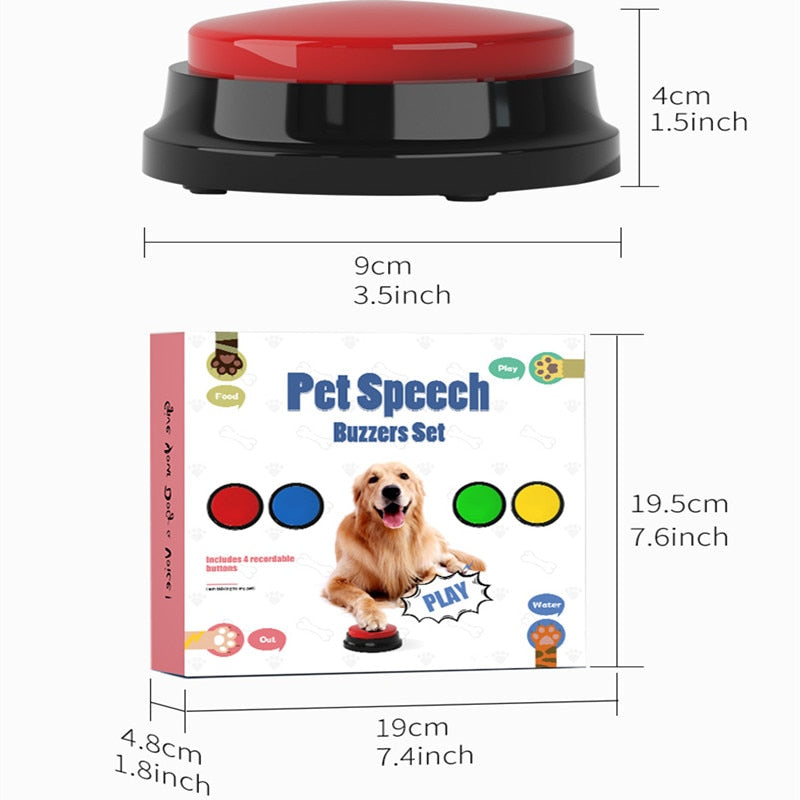 Pet Training Buttons 4pcs/box Recordable Pet Talking Toys Pet Interactive toys Speech Buttons Pet toys