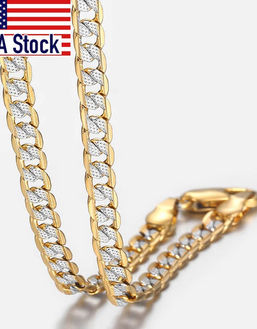 Load image into Gallery viewer, Gold Color Chain Necklace For Men Women Cuban Link Chain Male Necklace Fashion Men&#39;s Jewelry Wholesale Gifts 4mm GN64
