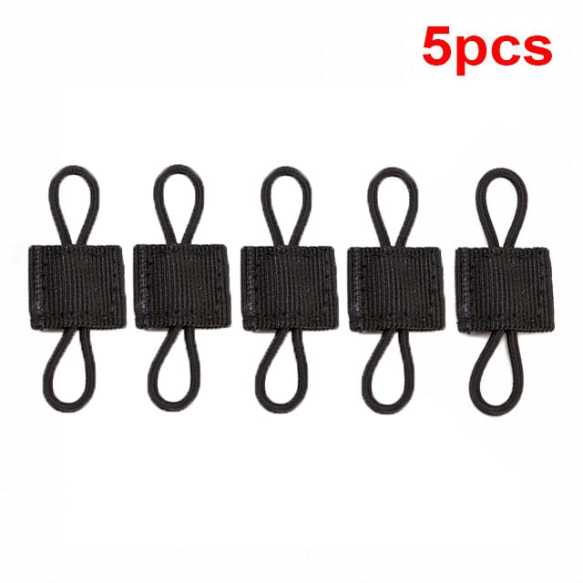 5pcs Tactical Backpack Binding Buckles Elastic Tactical Binding Buckle Carabiner Clip Bags Clasp Cord Fix Gear Elastic Strap