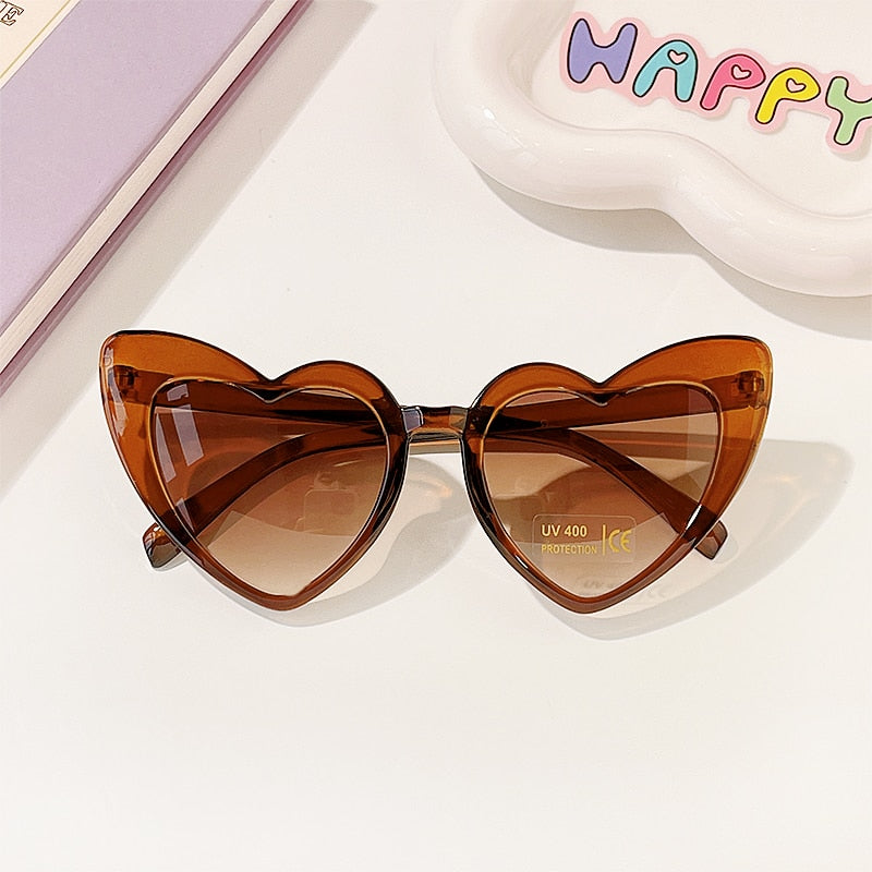 2023 New Kids Cartoon Heart Sunflower Fruit Rabbit Ears Sunglasses Girls Boy Children Outdoor Round Polarized UV400 Sun Glasses