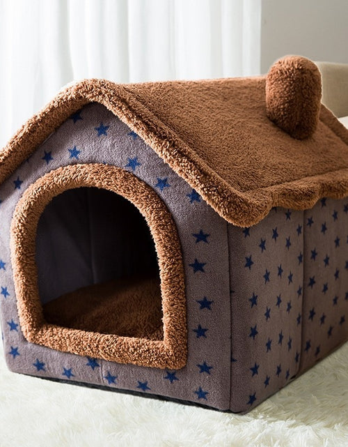 Load image into Gallery viewer, Soft Cat Bed Deep Sleep House Dog Cat Winter House Removable Cushion Enclosed Pet Tent For Kittens Puppy Cama Gato Supplies
