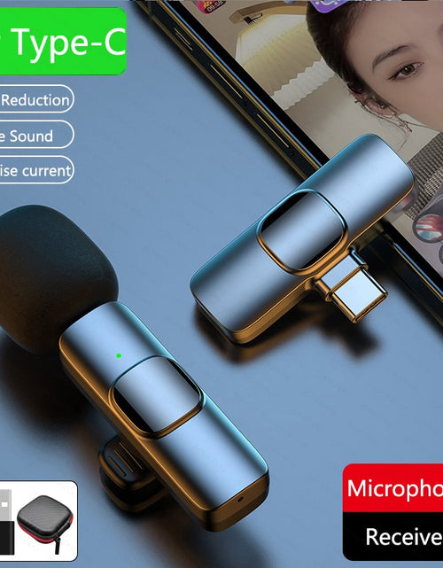 Load image into Gallery viewer, Wireless Lavalier Microphone Noise Reduction Auto-Pairing for iPhone iPad Android PC for Recording YouTube Live Vlog Interview
