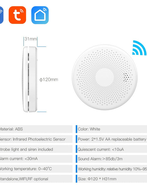 Load image into Gallery viewer, 2 in 1 Version WiFi Function Tuya And Smart Life Smoke Detector Sensor &amp; Carbon Monoxide Co Gas Detector Smoke Fire Sound Alarm
