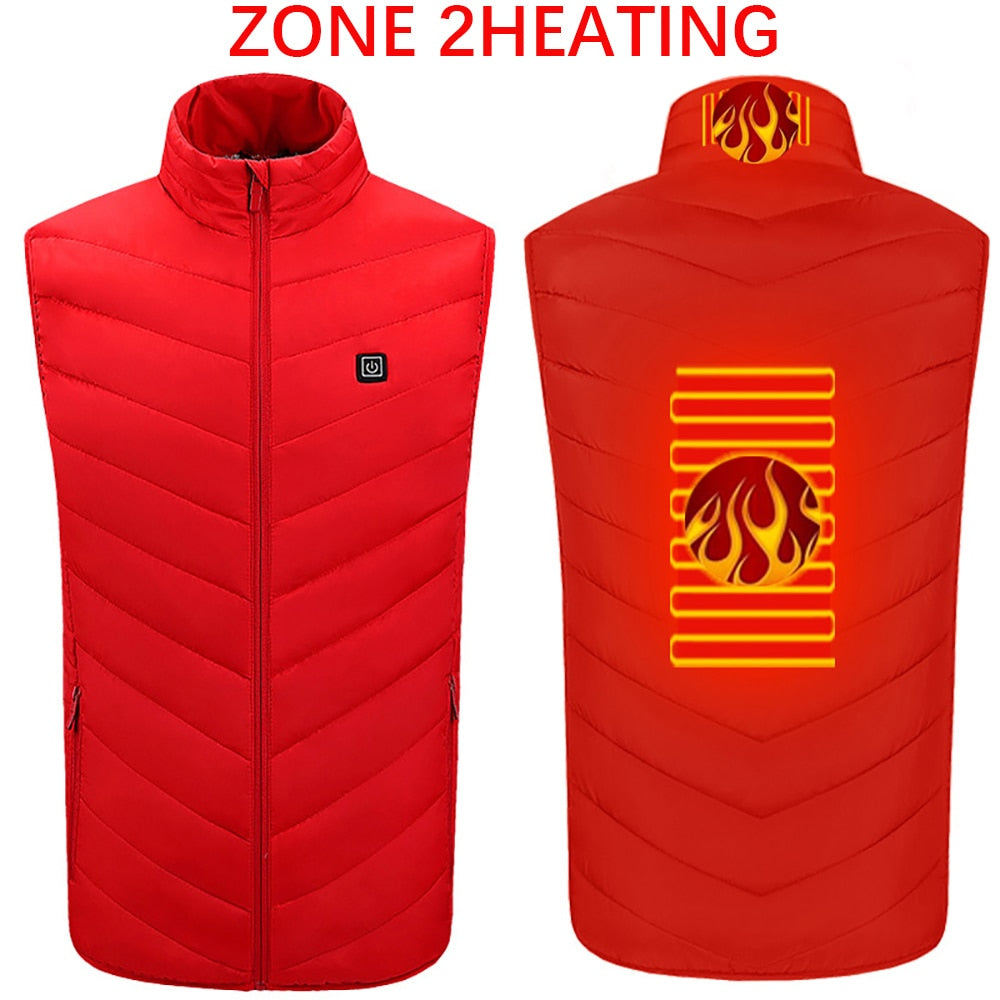 Heating jacket, USB smart switch 2-11 zone heating vest, electric heating hunting vest, men&#39;s and women&#39;s heating padded jacket