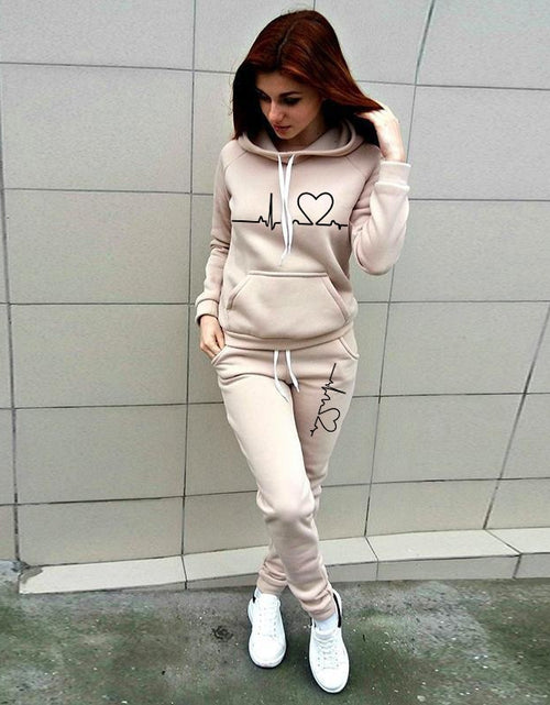 Load image into Gallery viewer, Autumn Women&#39;s Tracksuit Female Pullover Hoodies Jogging Pants 2 Piece Set Women Sweatshirt Sports Clothing Winter Warm Outfits
