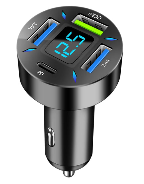 Load image into Gallery viewer, 66W 4 Ports USB Car Charger Fast Charging PD Quick Charge 3.0 USB C Car Phone Charger Adapter For iPhone 13 12 Xiaomi Samsung
