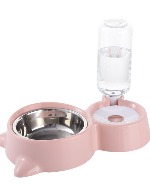 Load image into Gallery viewer, New 2-in-1 Cat Bowl Water Dispenser Automatic Water Storage Pet Dog Cat Food Bowl Food Container with Waterer Pet Waterer Feeder
