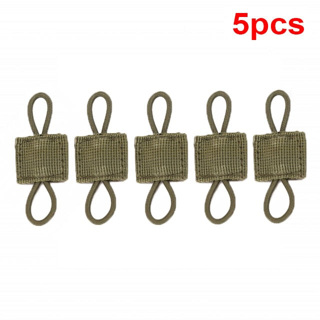 5pcs Tactical Backpack Binding Buckles Elastic Tactical Binding Buckle Carabiner Clip Bags Clasp Cord Fix Gear Elastic Strap