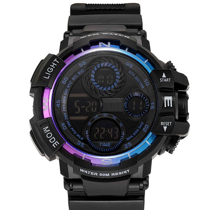 Black Digital Watch for Men Sports Watches Waterproof Outdoor Chronograph Hand Clock G Infantry Shock Student Wristwatch