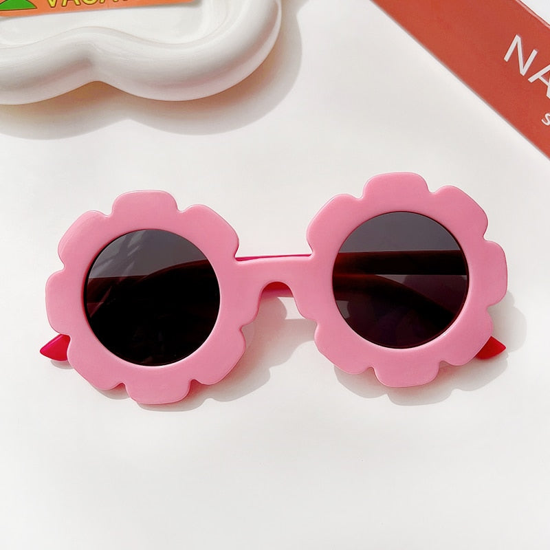 New Kids Sunglasses Children Round Flower Sunglasses Girls Boys Baby Sport Shades Glasses UV400 Outdoor Sun Protection Eyewear