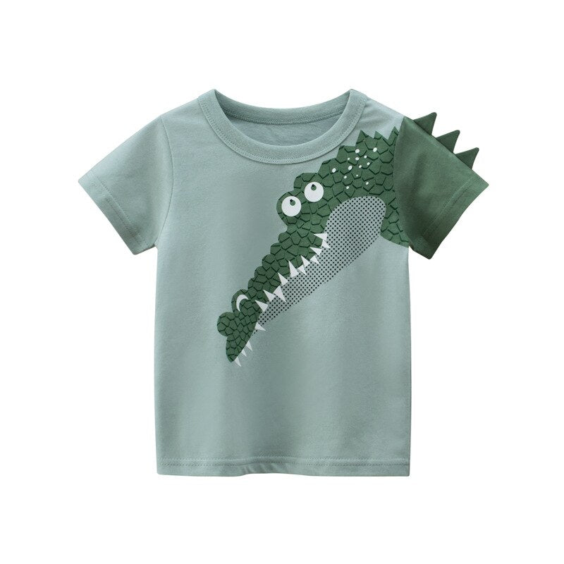 Baby Boy  Summer T-Shirts Kids Toddler Children Cartoon Animals Shark Dinosaur Print Cotton Tee Tops Clothes