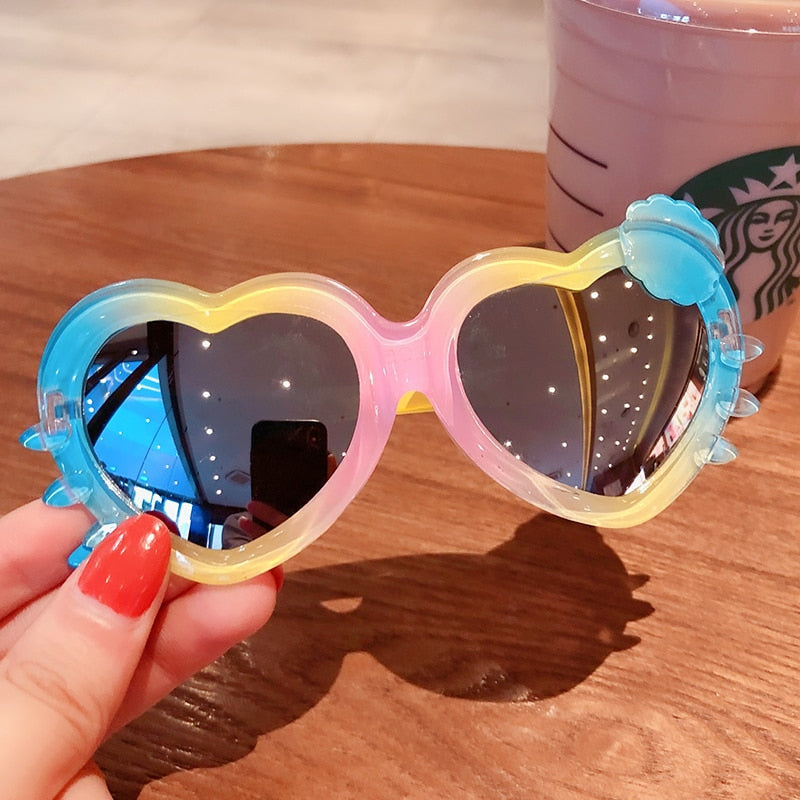 2022 Boy Girl Cute Cartoon Bear Shape Fashion Round Sunglasses Children Vintage Sunglasses UV Protection Classic Kids Eyewear