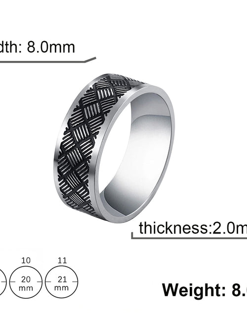 Load image into Gallery viewer, Stainless Steel Ring for Men Women 8MM Wide Geometric Casual Finger Rings 2023 Fashion Jewelry Wedding Gift for Lover
