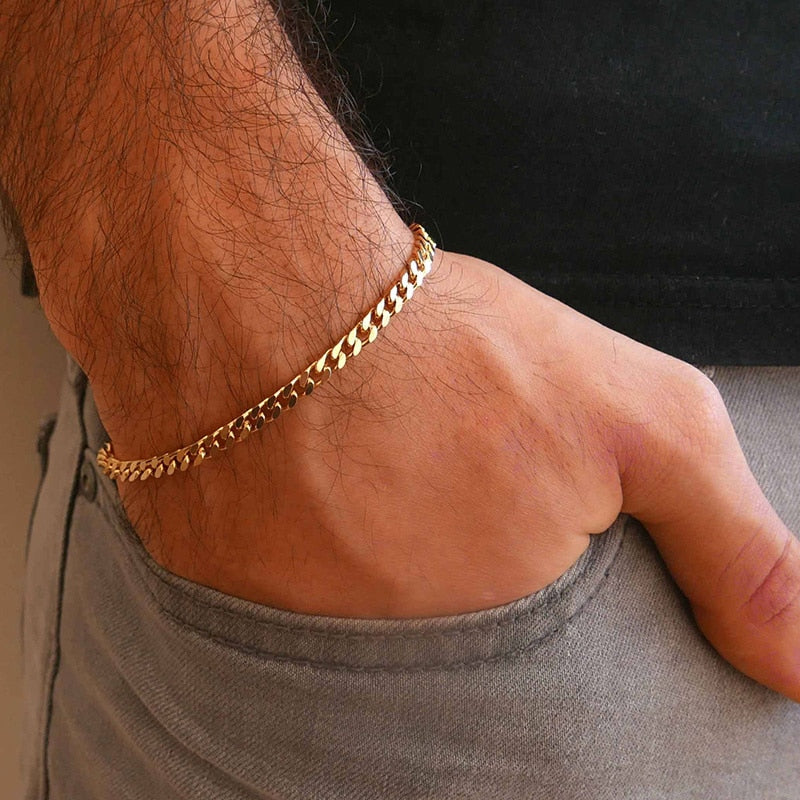 3-11mm Chunky Miami Curb Chain Bracelet for Men, Stainless Steel Cuban Link Chain Wristband Classic Punk Heavy Male Jewelry