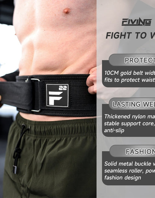 Load image into Gallery viewer, Quick Locking Weightlifting Belt Adjustable Nylon Gym Workout Belts for Men and Women Deadlifting Squatting Lifting Back Support
