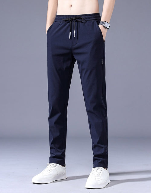 Load image into Gallery viewer, 2023 Men&#39;s Trousers Spring Summer New Thin Green Solid Color Fashion Pocket Applique Full Length Casual Work Pants Pantalon
