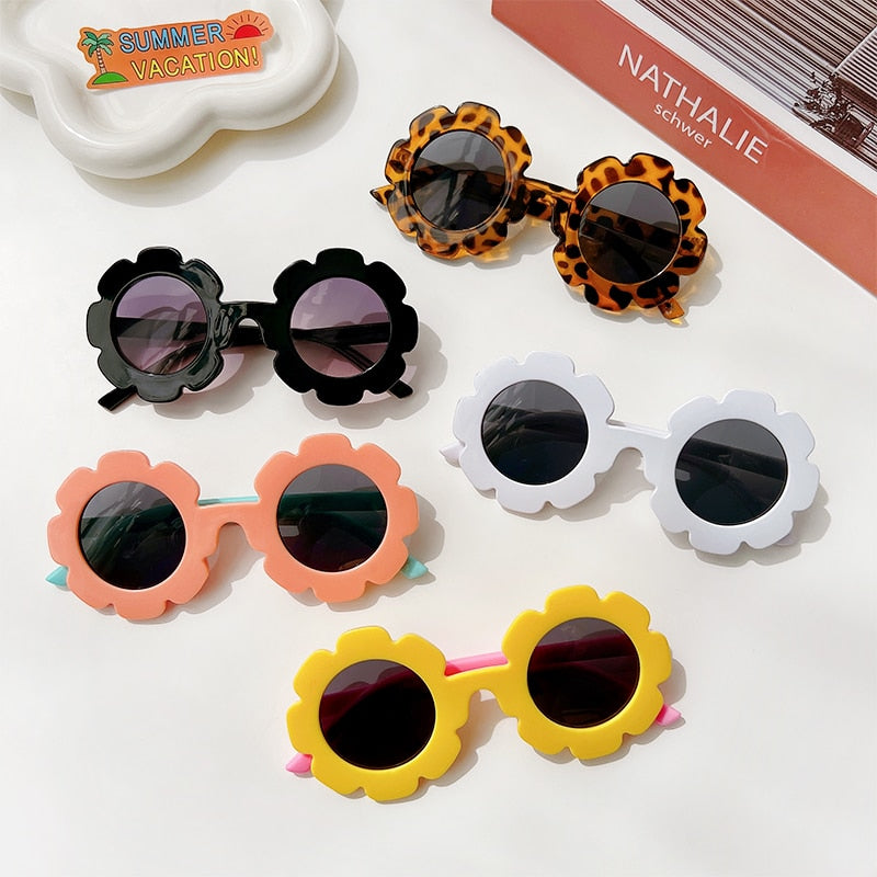 New Kids Sunglasses Children Round Flower Sunglasses Girls Boys Baby Sport Shades Glasses UV400 Outdoor Sun Protection Eyewear